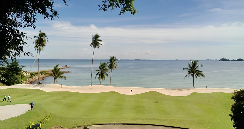 Beachside golf course fairway in Batam, Indonesia Beachside golf course fairway in Batam, Indonesia